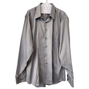 Geoffrey Beene Dress Shirt Size 17.5 Neck 36/37 Regular Fit Wrinkle Free Career